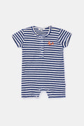 Blauw-wit gestreept kruippakje van badstof €20,97